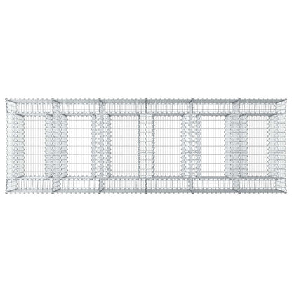 Letto rialzato in gabbione 3 pcs Argento | homemem39