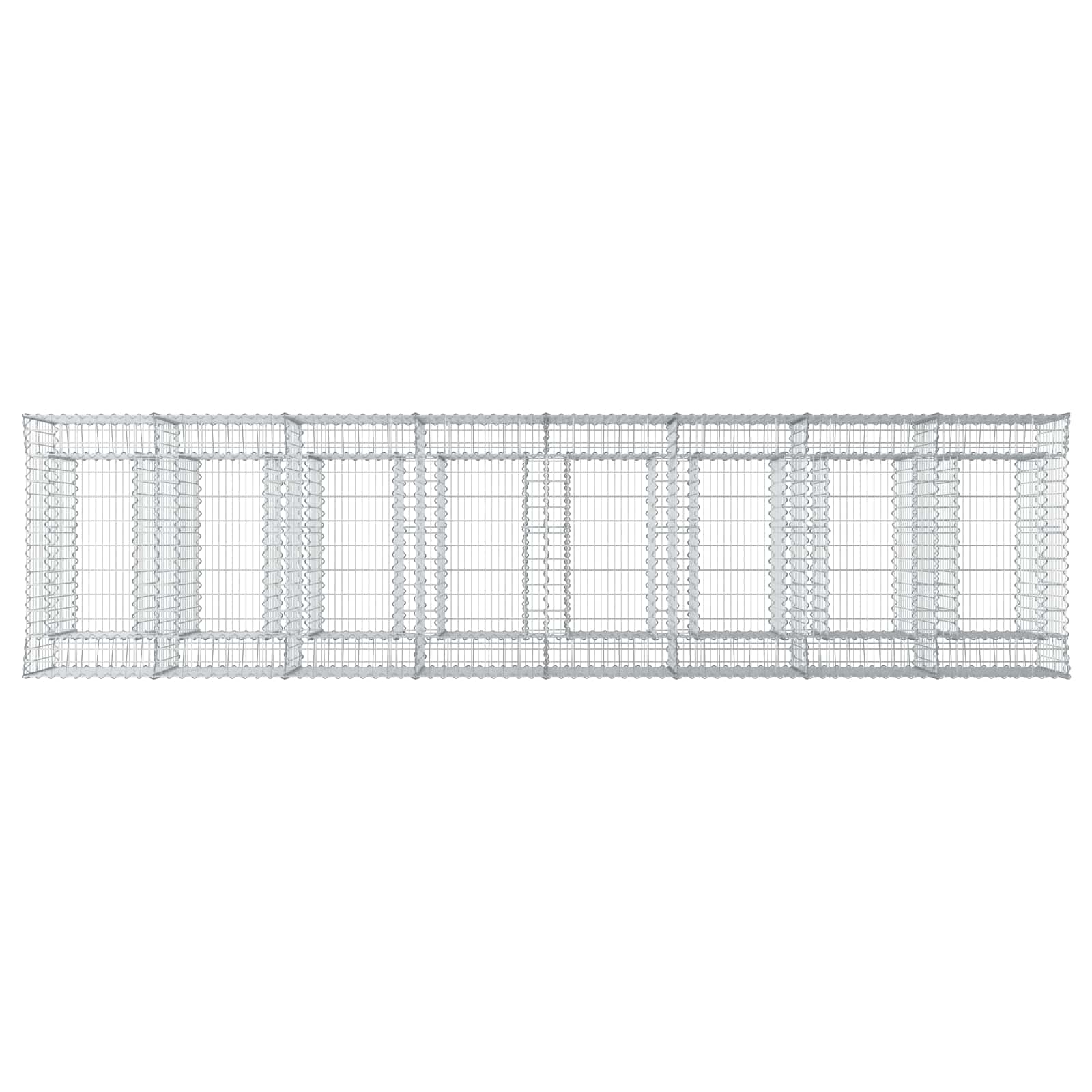 Letto rialzato in gabbione 4 pcs Argento | homemem39