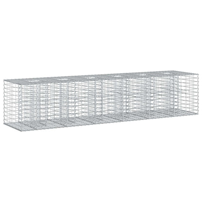 Letto rialzato in gabbione 2 pcs Argento 260 x 60 x 55 cm | homemem39