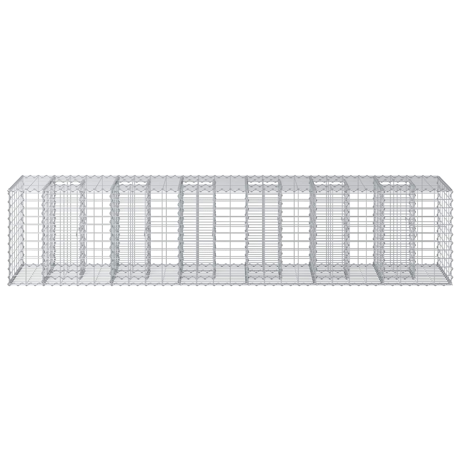Letto rialzato in gabbione 2 pcs Argento 260 x 60 x 55 cm | homemem39