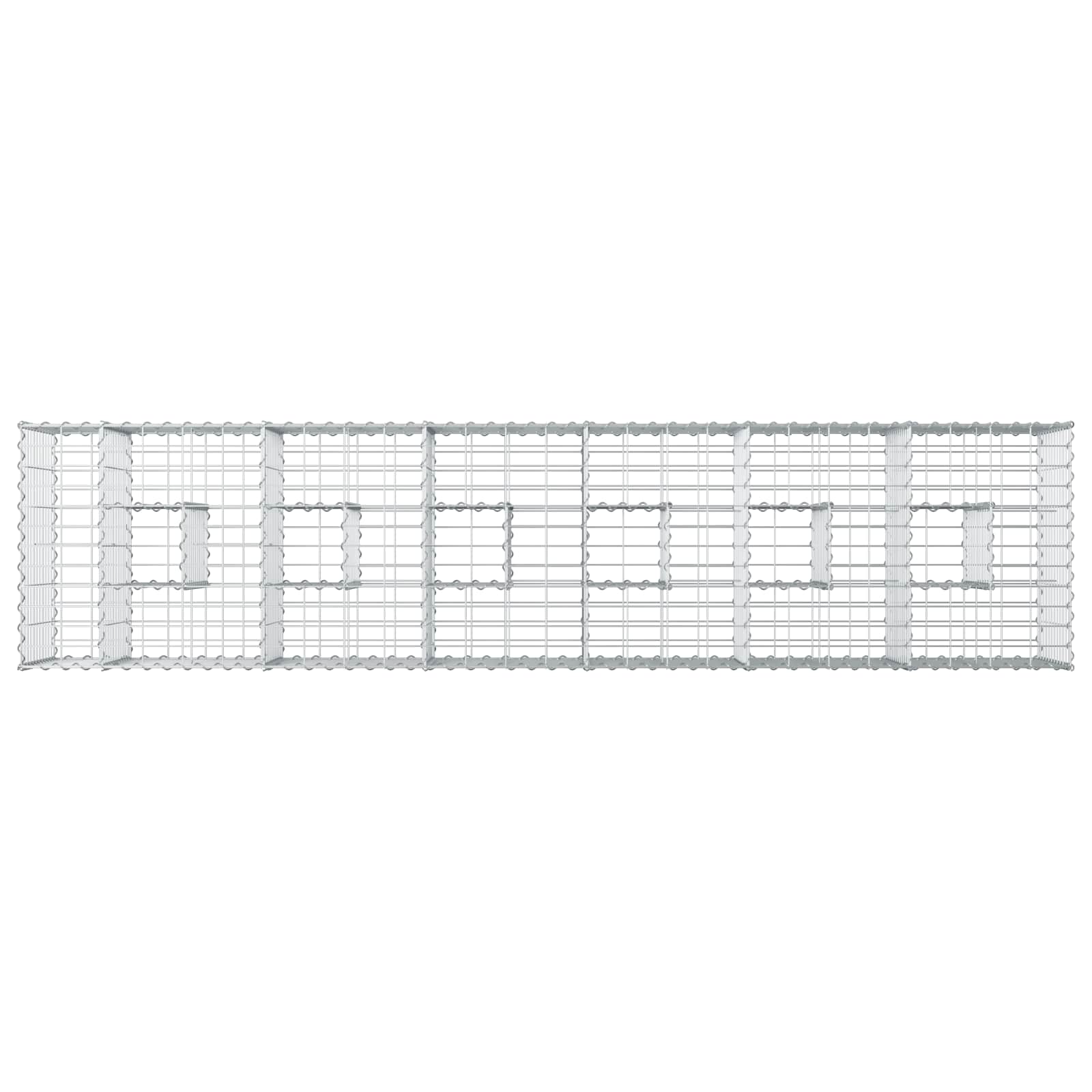 Letto rialzato in gabbione 2 pcs Argento 260 x 60 x 55 cm | homemem39