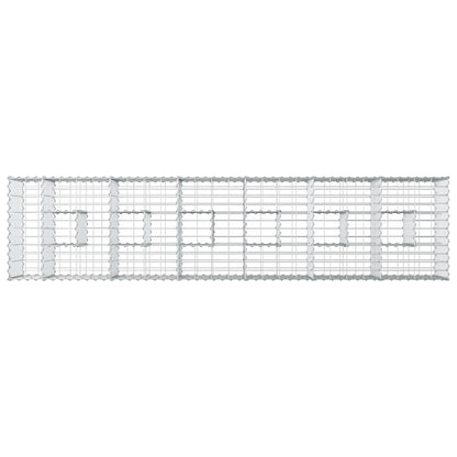 Letto rialzato in gabbione 2 pcs Argento 260 x 60 x 55 cm | homemem39