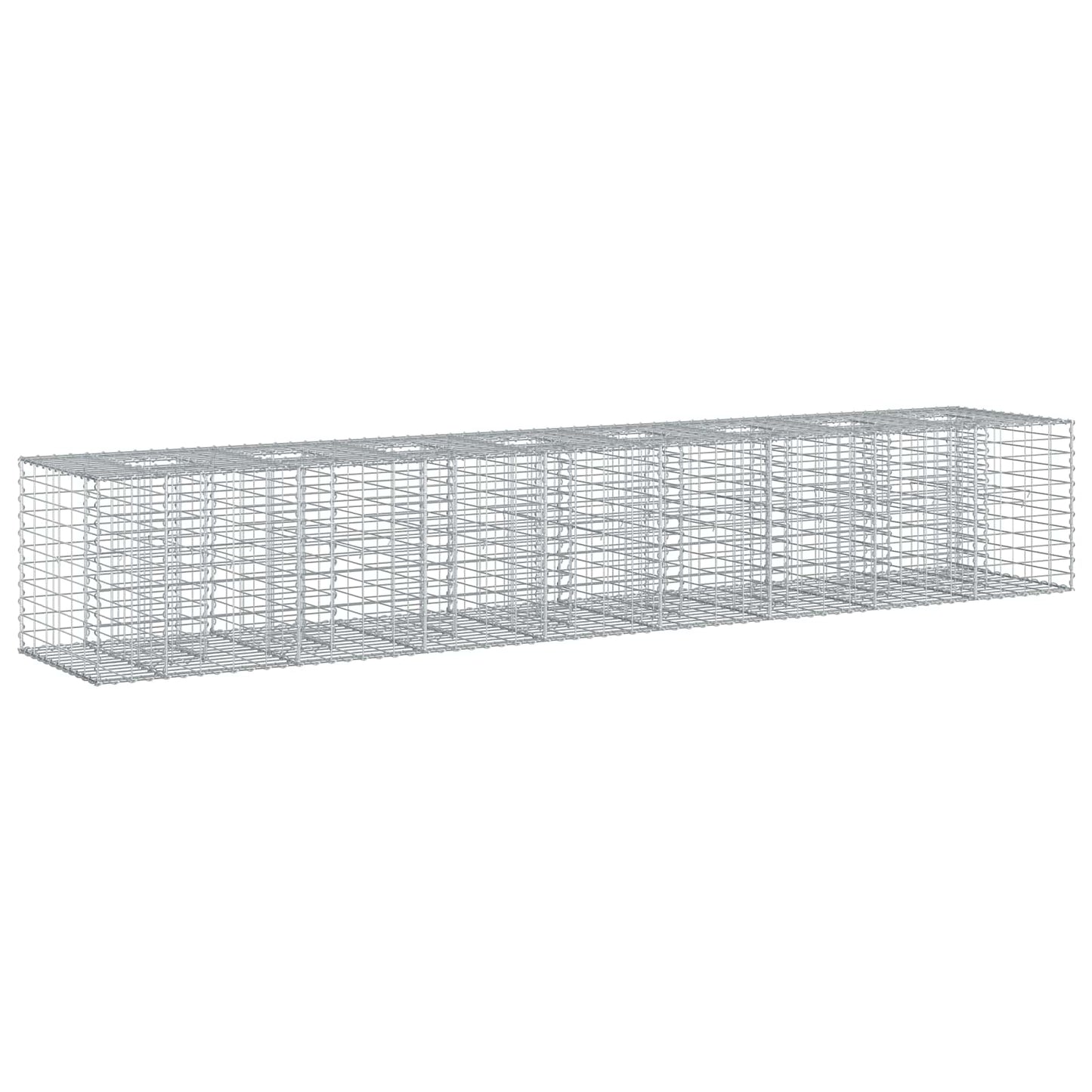 Letto rialzato in gabbione 2 pcs Argento 340 x 60 x 55 cm | homemem39