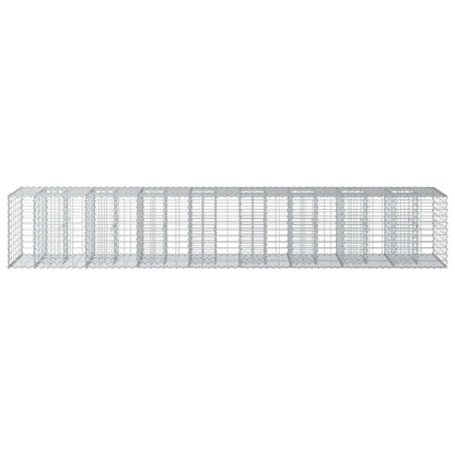 Letto rialzato in gabbione 2 pcs Argento 340 x 60 x 55 cm | homemem39