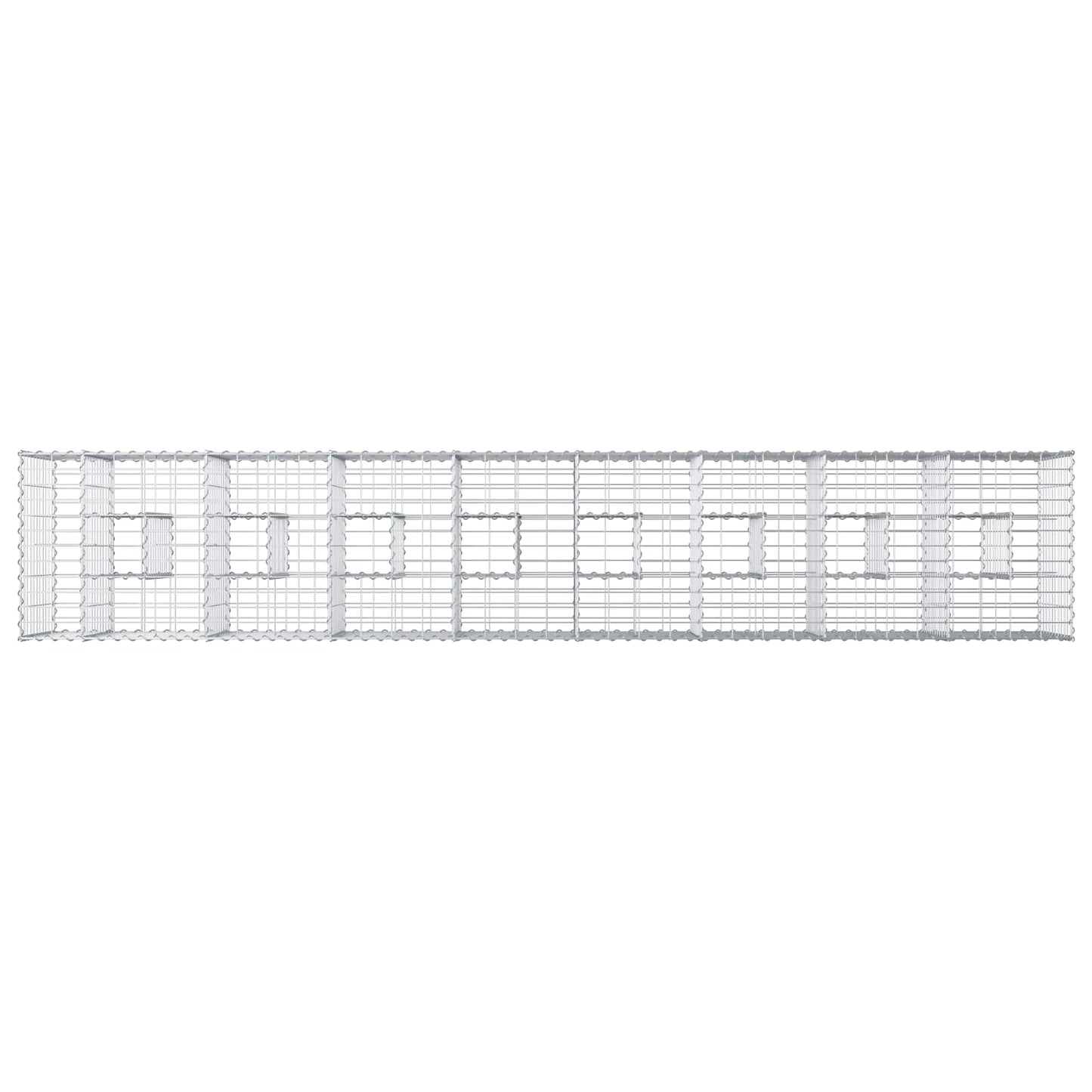 Letto rialzato in gabbione 2 pcs Argento 340 x 60 x 55 cm | homemem39