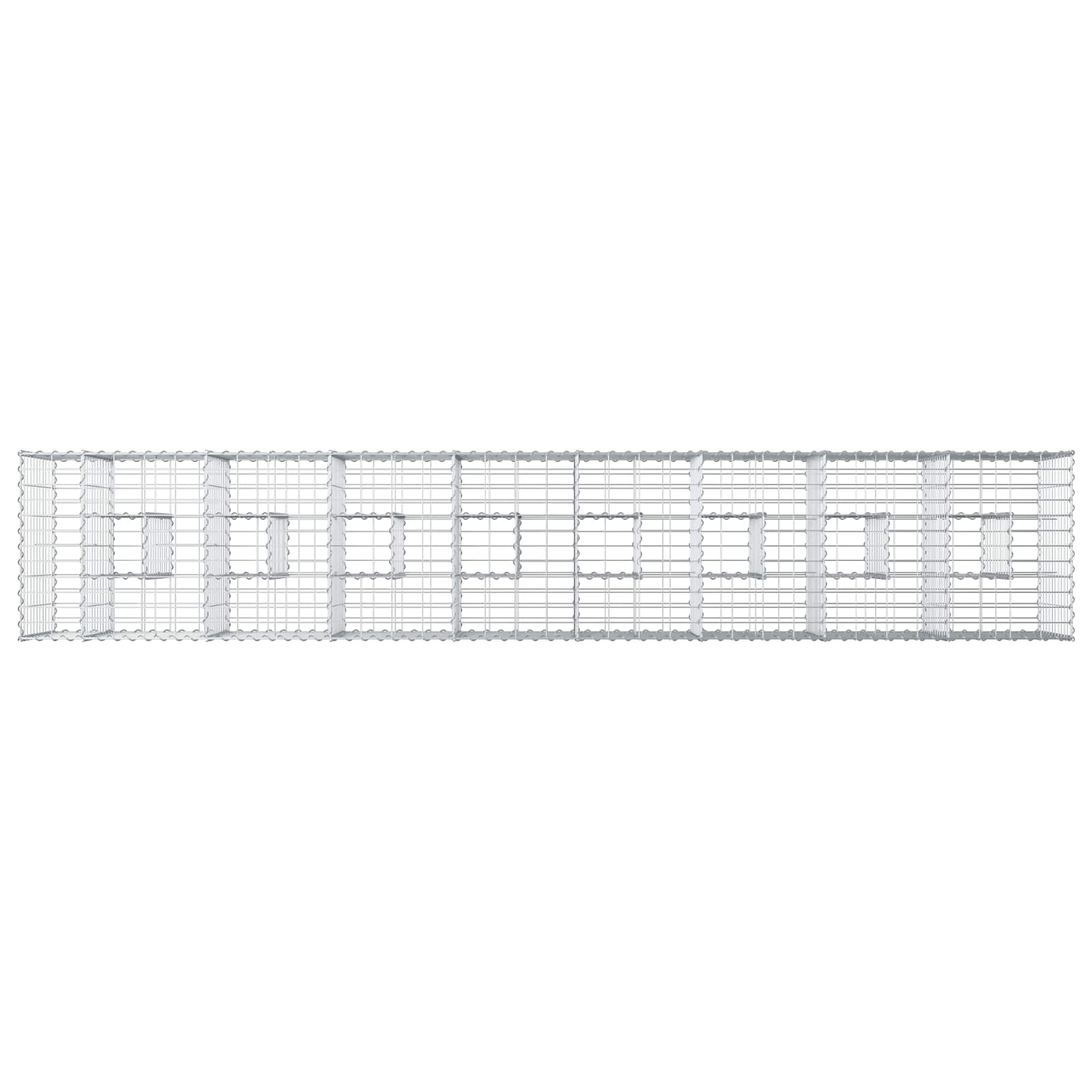 Letto rialzato in gabbione 2 pcs Argento 340 x 60 x 55 cm | homemem39