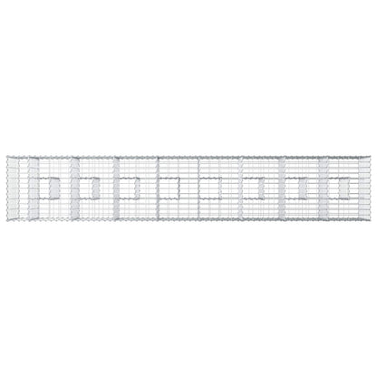 Letto rialzato in gabbione 2 pcs Argento 340 x 60 x 55 cm | homemem39