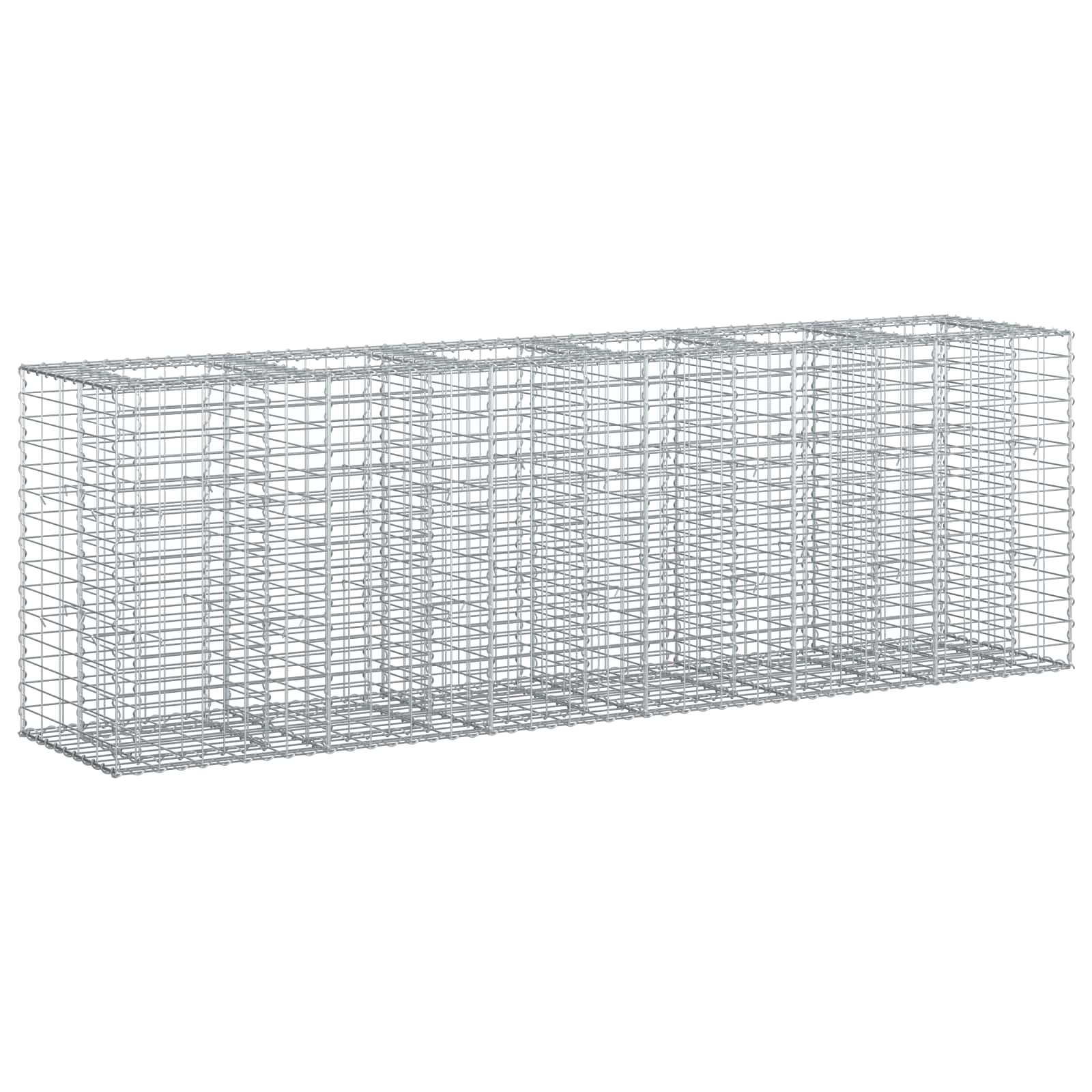 Letto rialzato in gabbione 2 pcs Argento 250 x 50 x 80 cm | homemem39