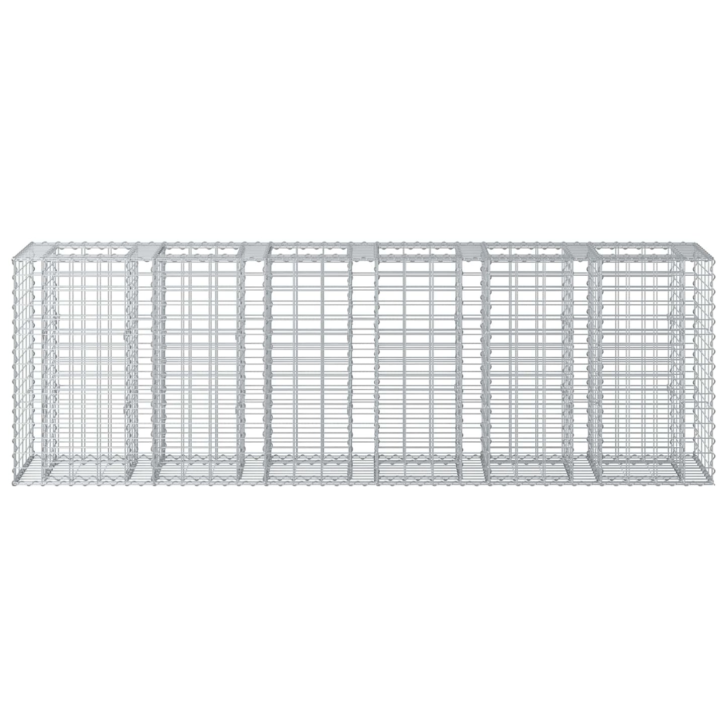 Letto rialzato in gabbione 2 pcs Argento 250 x 50 x 80 cm | homemem39