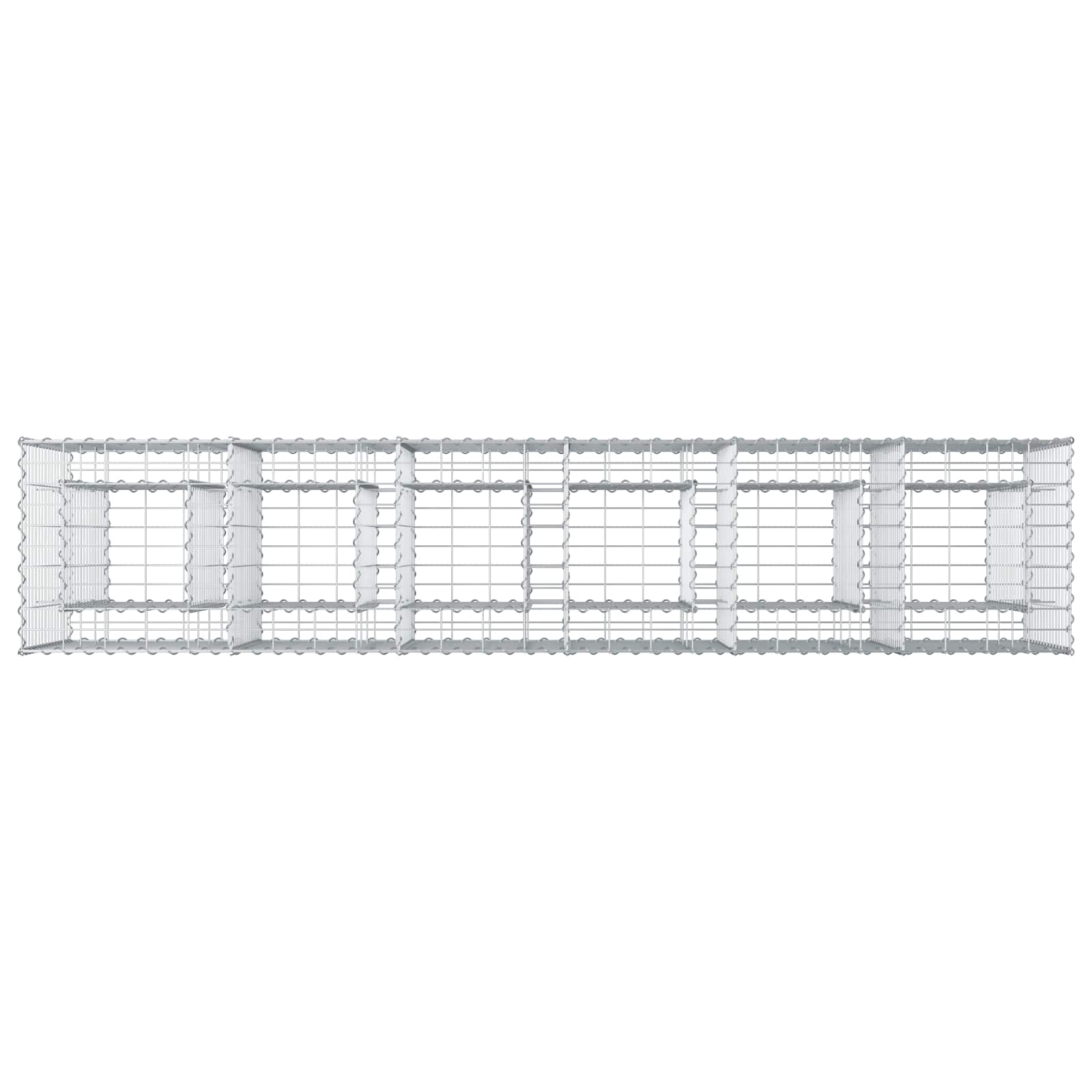 Letto rialzato in gabbione 2 pcs Argento 250 x 50 x 80 cm | homemem39