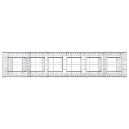Letto rialzato in gabbione 2 pcs Argento 250 x 50 x 80 cm | homemem39