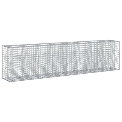 Letto rialzato in gabbione 2 pcs Argento 330 x 50 x 80 cm | homemem39