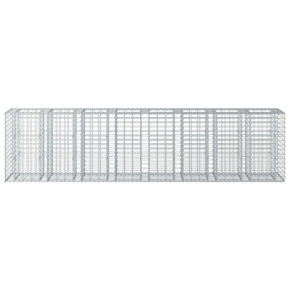Letto rialzato in gabbione 2 pcs Argento 330 x 50 x 80 cm | homemem39