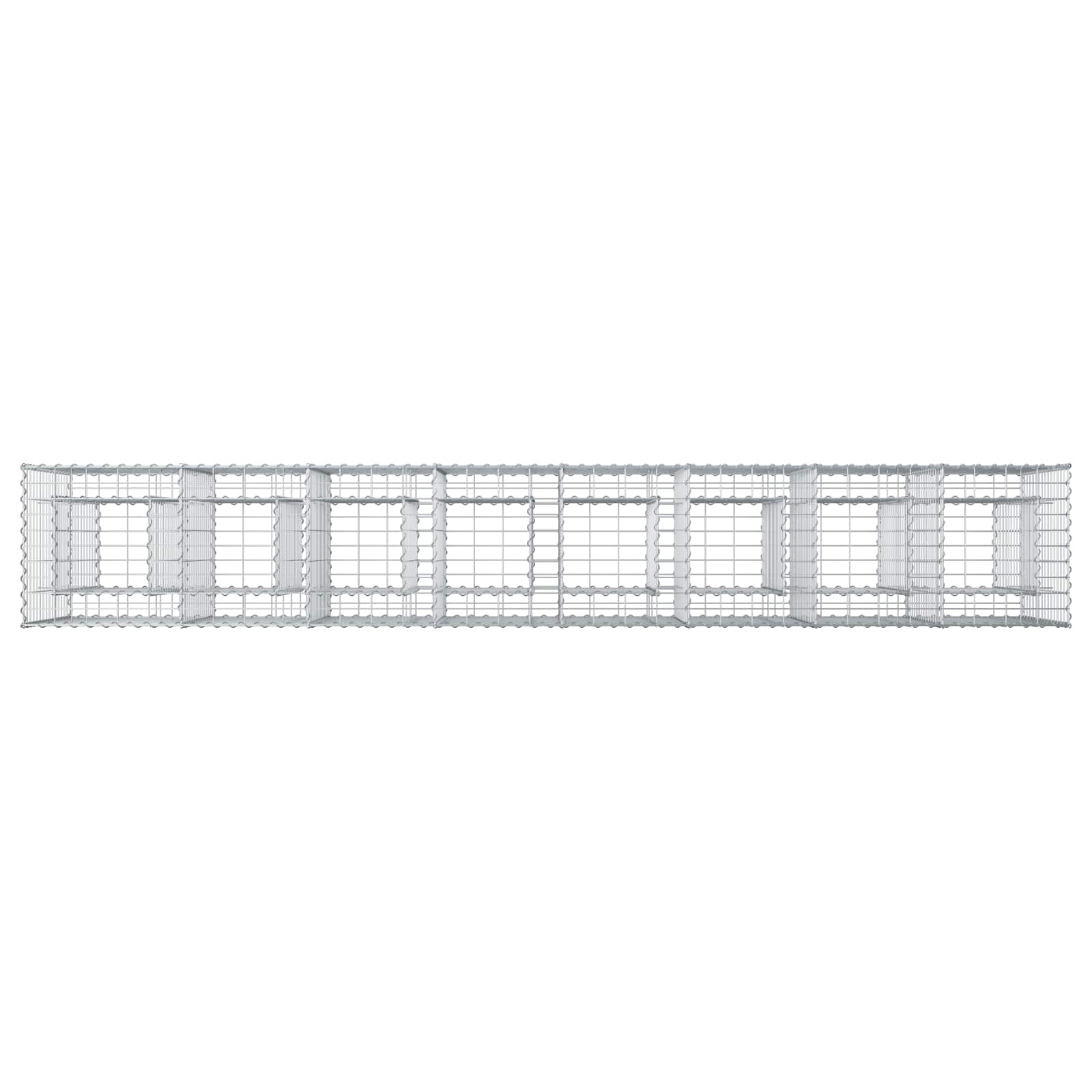 Letto rialzato in gabbione 2 pcs Argento 330 x 50 x 80 cm | homemem39