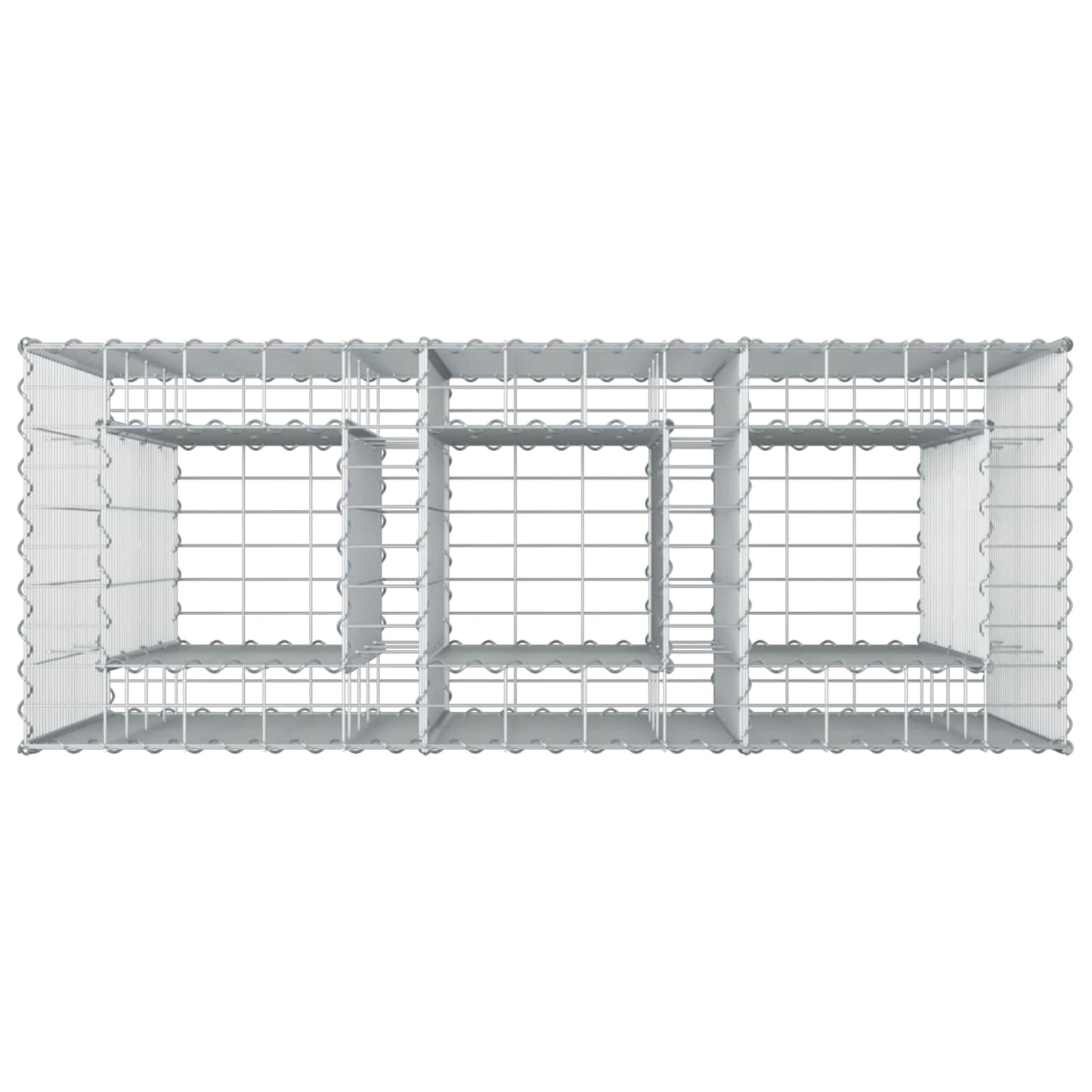 Letto rialzato in gabbione 2 pcs Argento 130 x 50 x 150 cm | homemem39