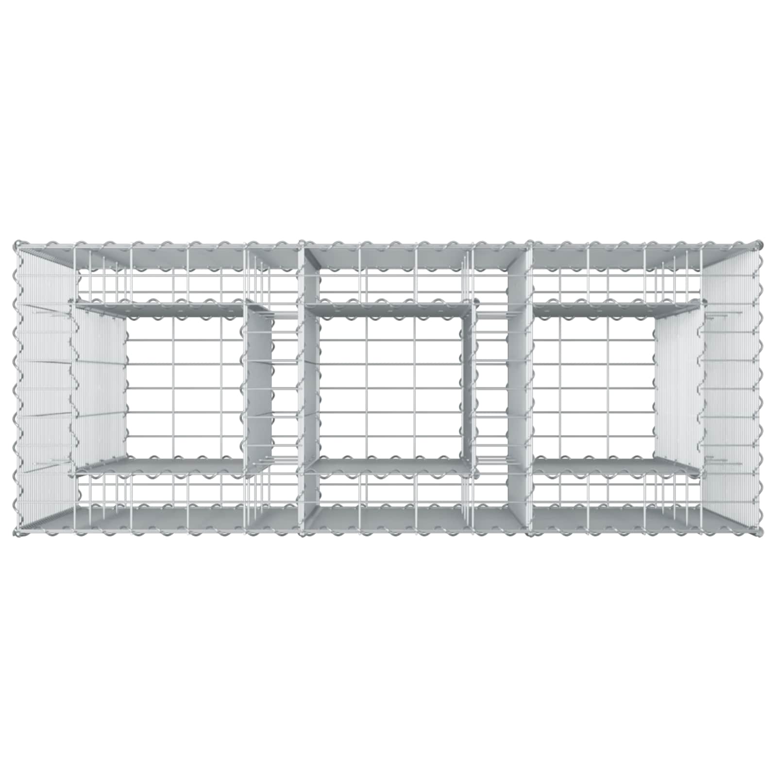 Letto rialzato in gabbione 2 pcs Argento 130 x 50 x 150 cm | homemem39