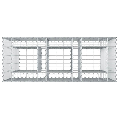 Letto rialzato in gabbione 2 pcs Argento 130 x 50 x 150 cm | homemem39