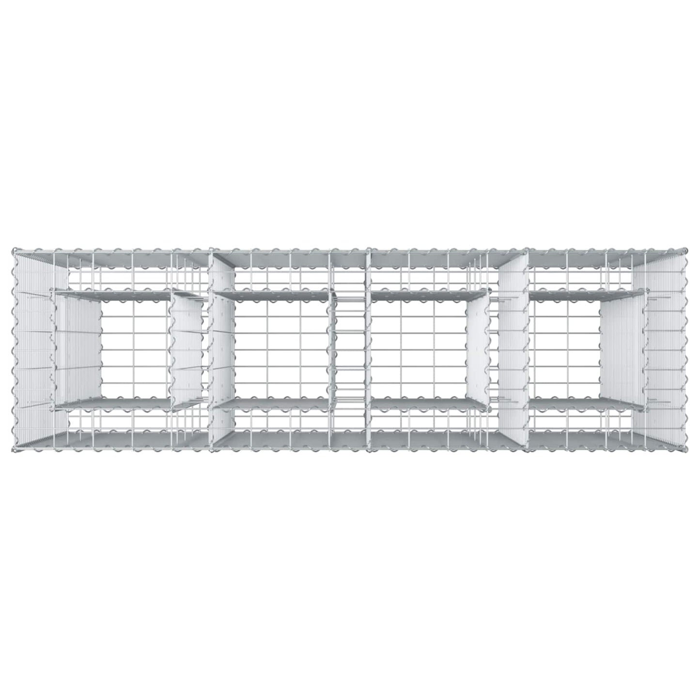 Letto rialzato in gabbione 2 pcs Argento 170 x 50 x 150 cm | homemem39