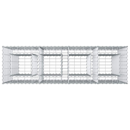 Letto rialzato in gabbione 2 pcs Argento 170 x 50 x 150 cm | homemem39