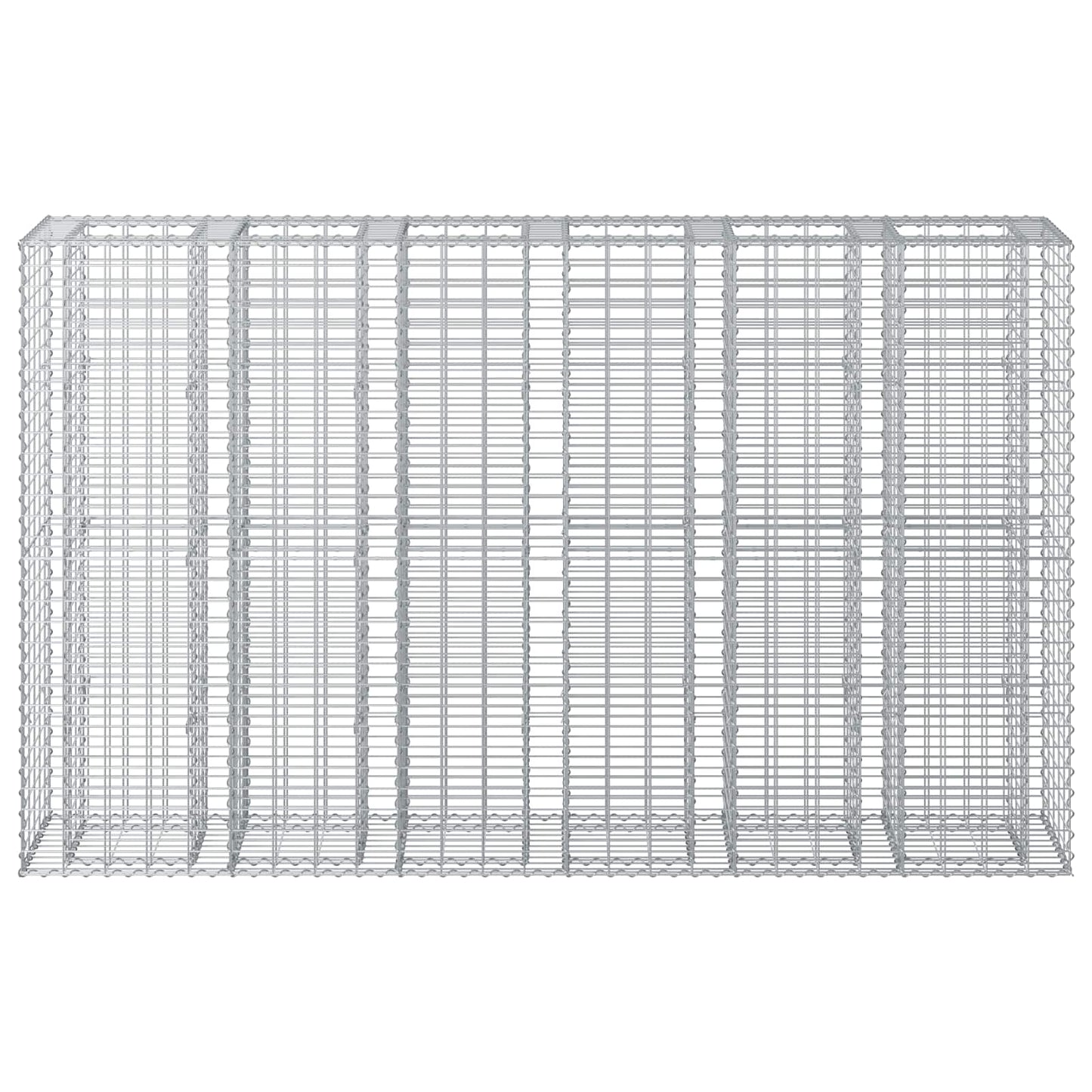 Letto rialzato in gabbione 3 pcs Argento 250 x 50 x 150 cm | homemem39