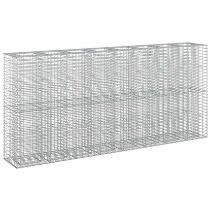 Letto rialzato in gabbione 4 pcs Argento 330 x 50 x 150 cm | homemem39