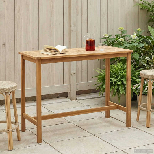 Tavolo da bar Naturale 150 x 75 x 105 cm Legno di teak solido | homemem39