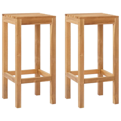 Sgabello da bar 2 pcs Marrone Legno di teak solido | homemem39