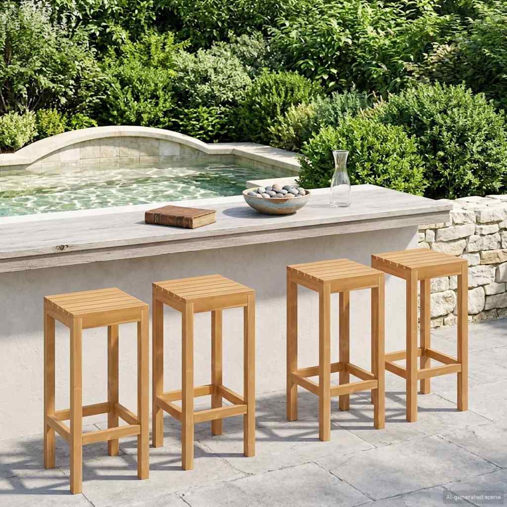 Sgabello da bar 4 pcs Marrone Legno di teak solido | homemem39