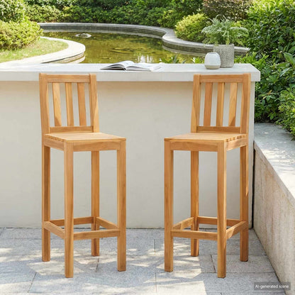 Sgabello da bar 2 pcs Marrone Legno di teak solido | homemem39