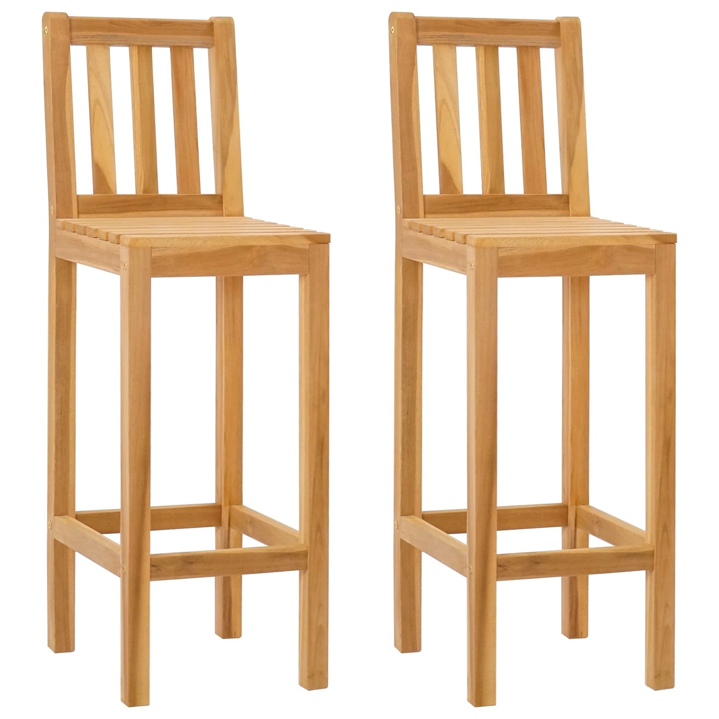 Sgabello da bar 2 pcs Marrone Legno di teak solido | homemem39