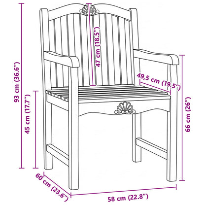 Sedia da Giardino 2 pcs Naturale 58 x 60 x 93 cm | homemem39