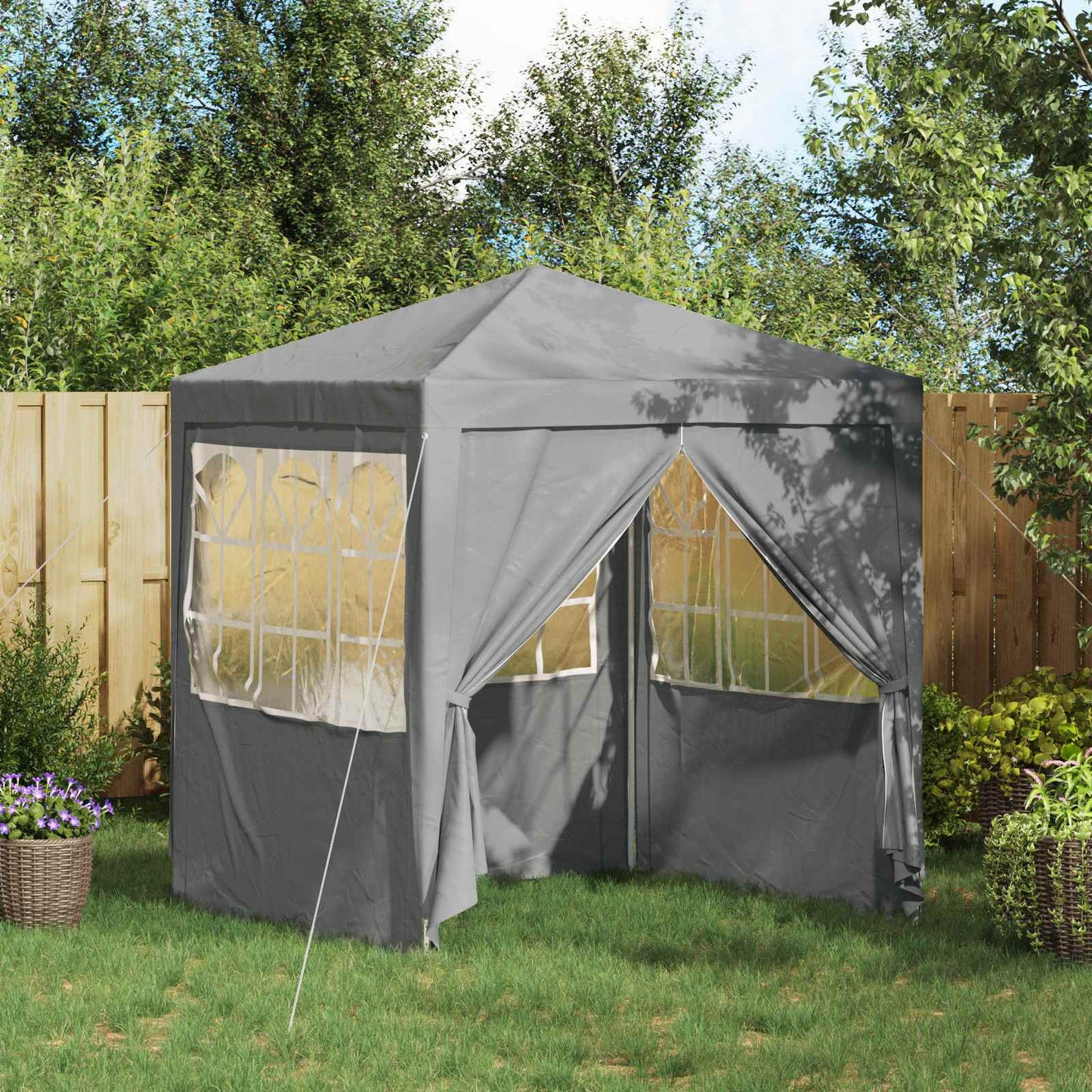 Tenda Party Grigio chiaro 200 x 200 x 240 cm PE e Acciaio | homemem39