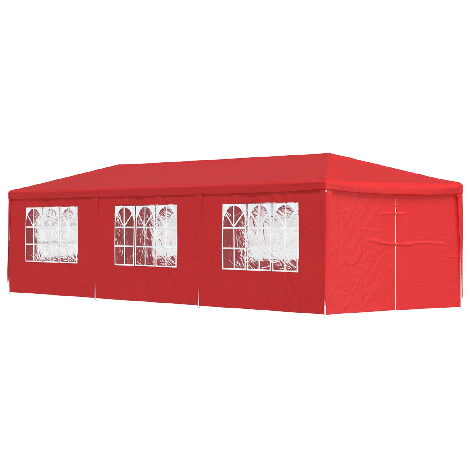 Tenda Party 900 x 300 x 255 cm Rosso PE e Acciaio | homemem39