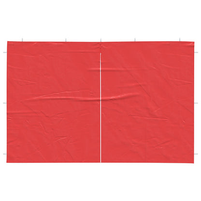 Parete per tenda da festa 2 pcs Rosso 300 x 195 cm PE e Acciaio | homemem39