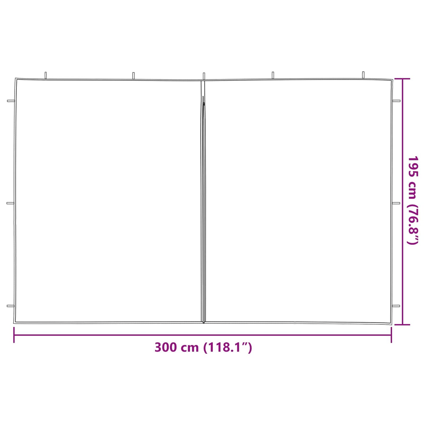 Parete per tenda da festa 2 pcs Rosso 300 x 195 cm PE e Acciaio | homemem39