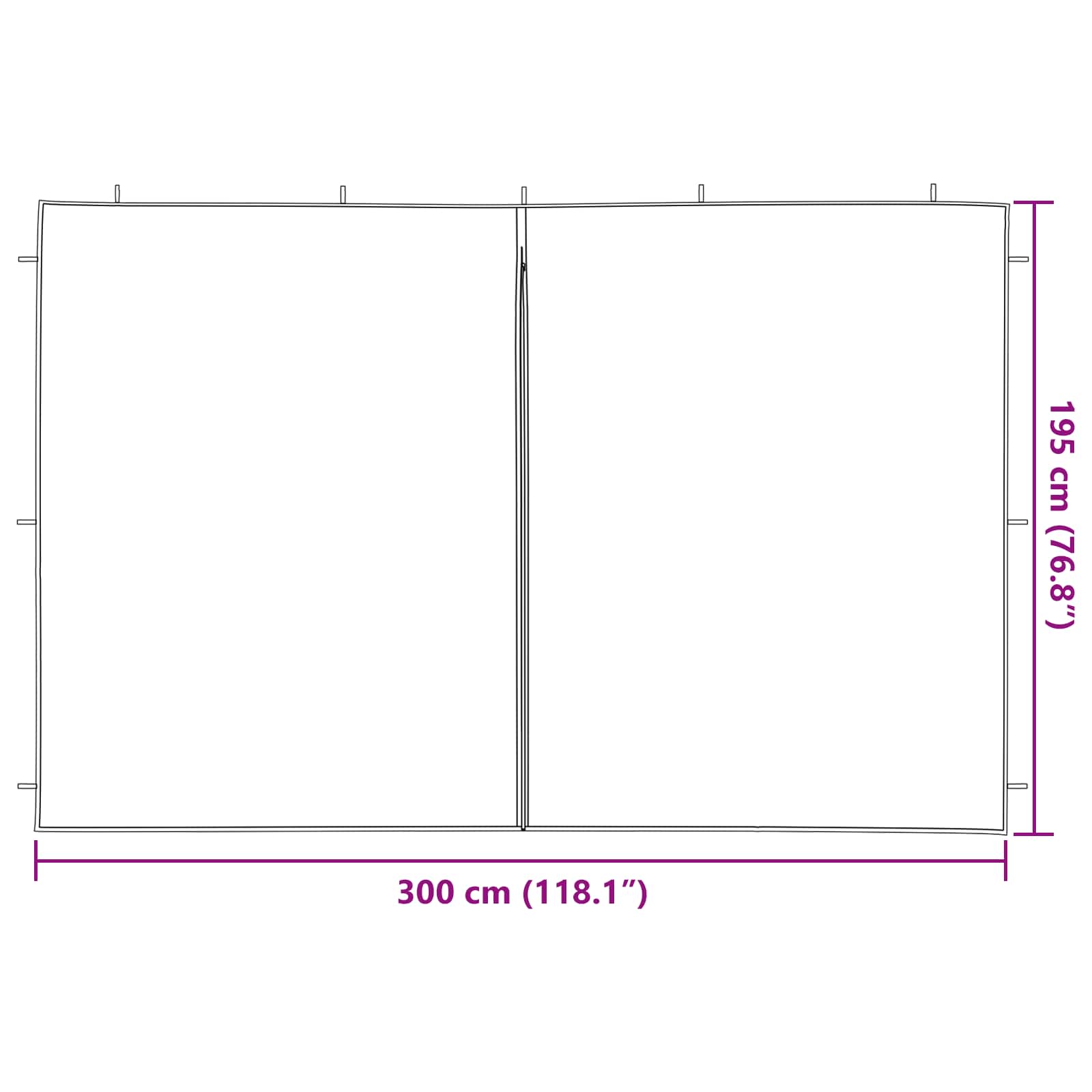 Parete per tenda da festa 2 pcs Rosso 300 x 195 cm PE e Acciaio | homemem39