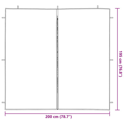 Parete per tenda da festa 2 pcs Blu 200 x 195 cm PE e Acciaio | homemem39