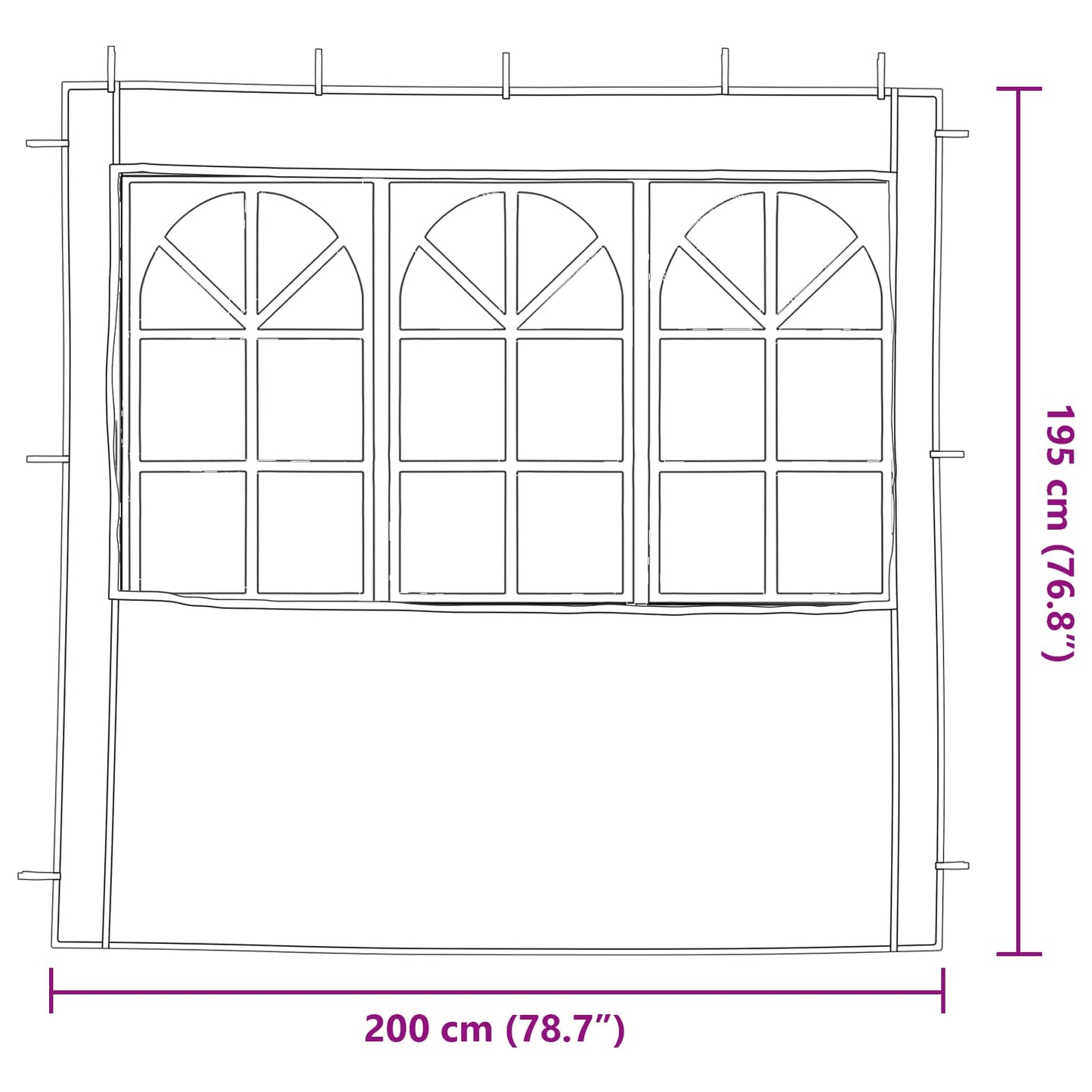 Parete per tenda da festa 2 pcs 200 x 195 cm Antracite | homemem39