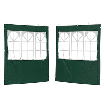 Parete per tenda da festa 2 pcs 200 x 195 cm Verde PE e Acciaio | homemem39