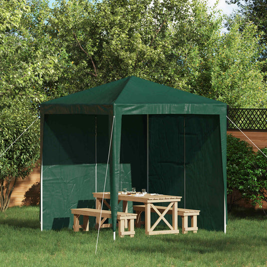 Parete per tenda da festa 2 pcs Verde 200 x 195 cm PE e Acciaio | homemem39