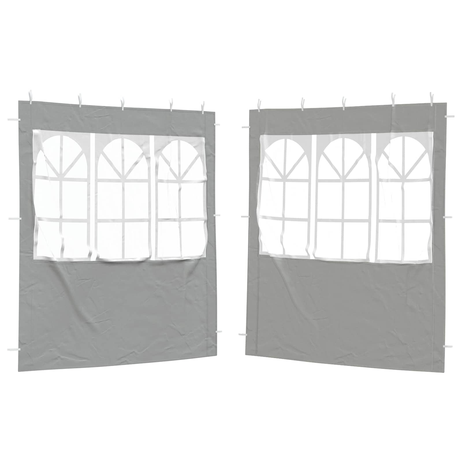 Parete per tenda da festa 2 pcs 200 x 195 cm Grigio Chiaro | homemem39