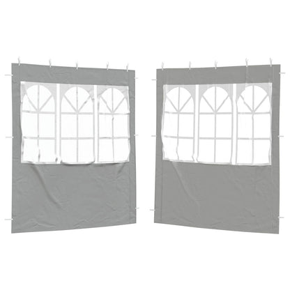 Parete per tenda da festa 2 pcs 200 x 195 cm Grigio Chiaro | homemem39