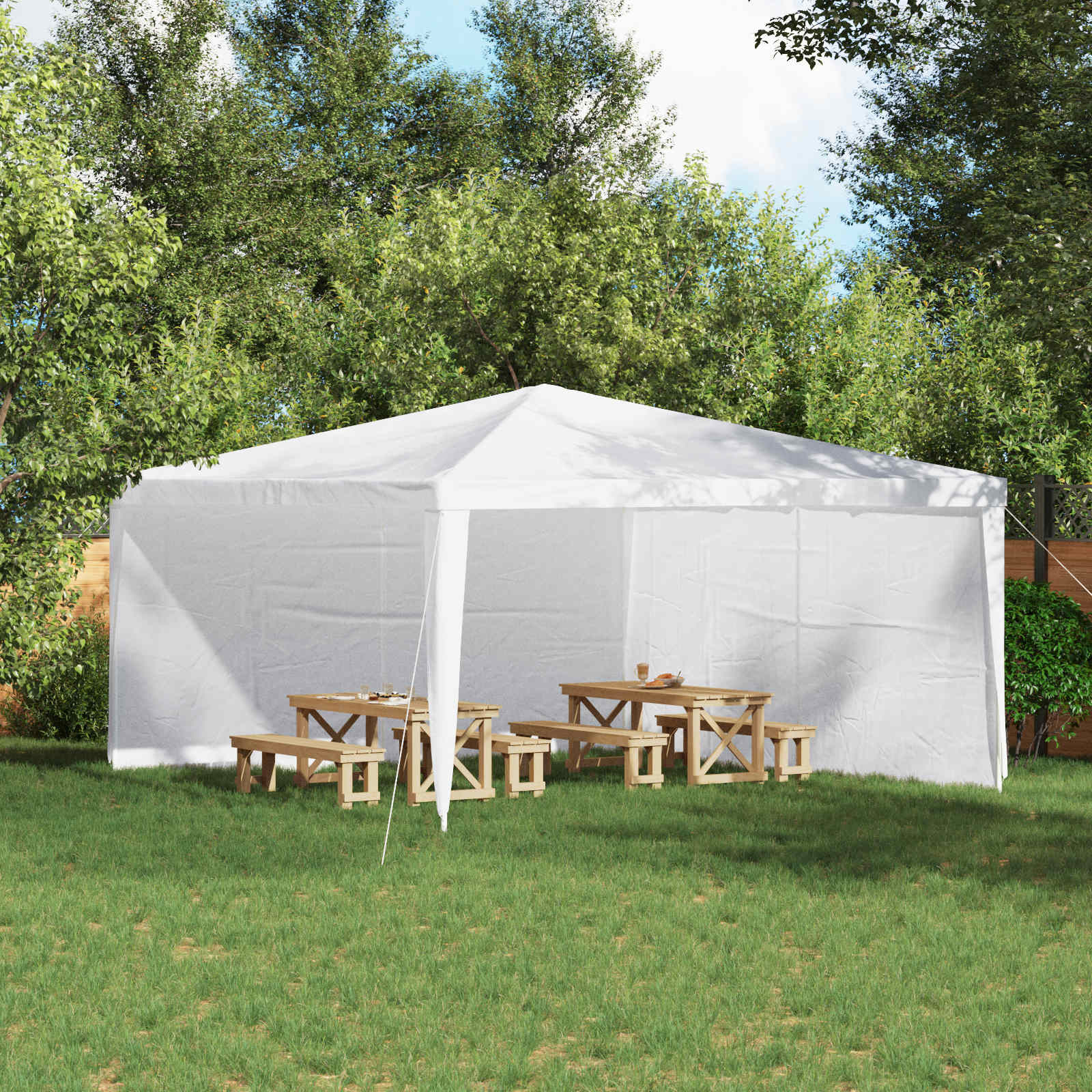 Parete per tenda da festa 2 pcs Bianco 400 x 195 cm | homemem39