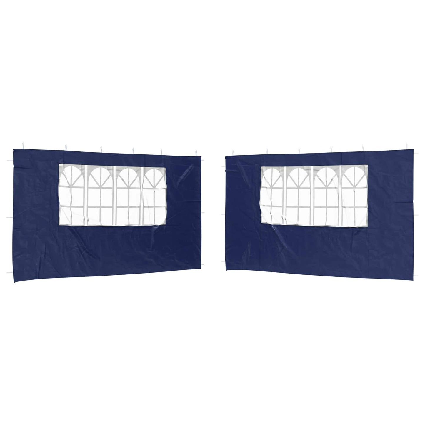 Parete per tenda da festa 2 pcs 400 x 195 cm Blu PE e Acciaio | homemem39