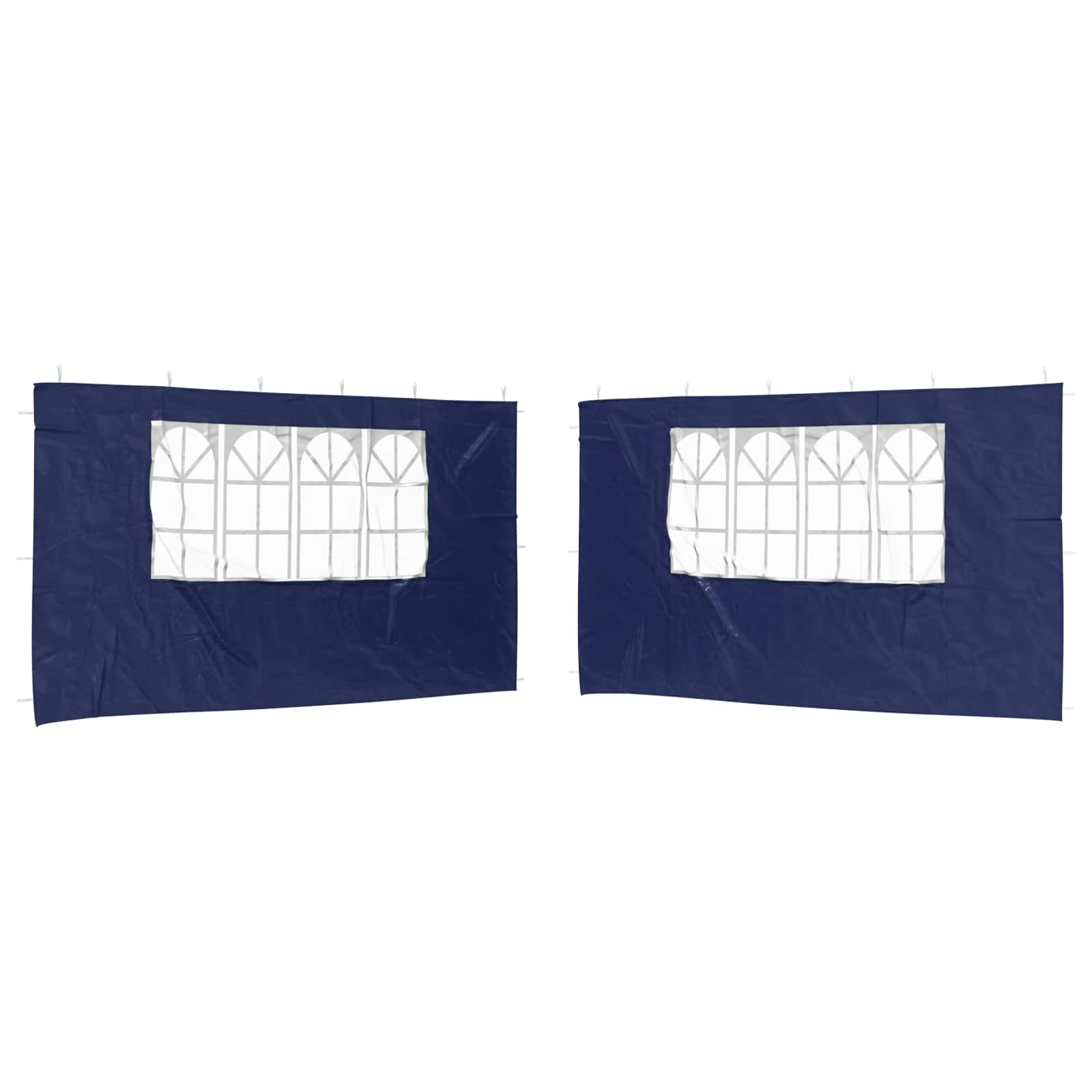 Parete per tenda da festa 2 pcs 400 x 195 cm Blu PE e Acciaio | homemem39