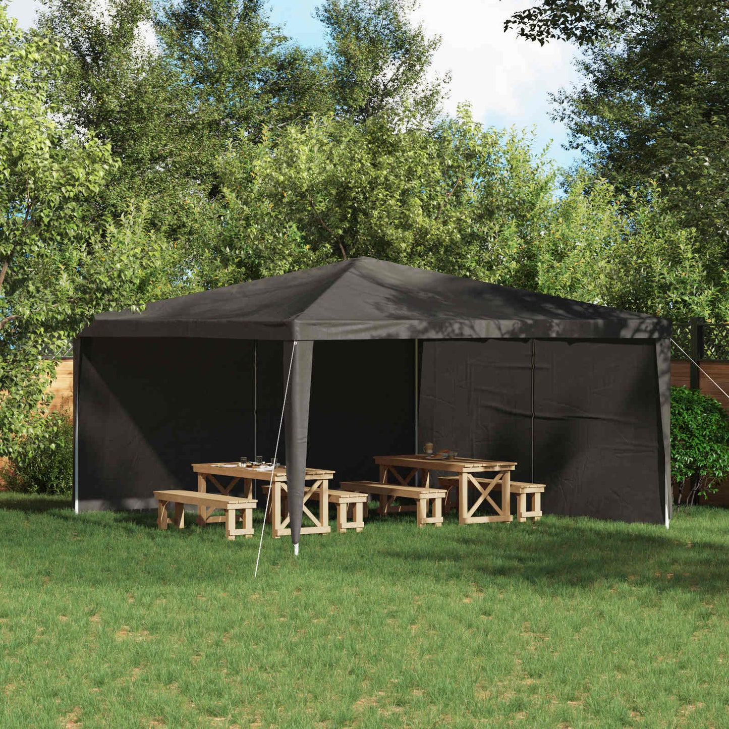 Parete per tenda da festa 2 pcs Antracite 400 x 195 cm | homemem39