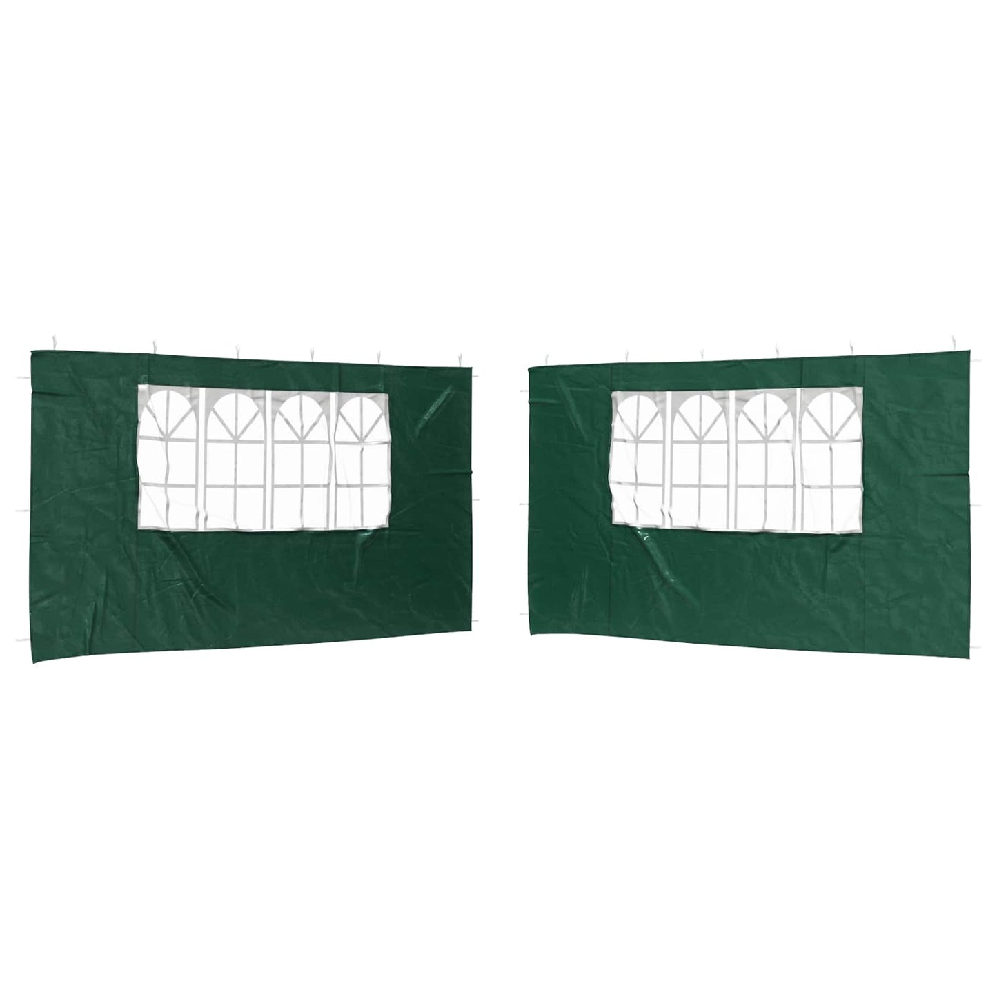 Parete per tenda da festa 2 pcs 400 x 195 cm Verde PE e Acciaio | homemem39