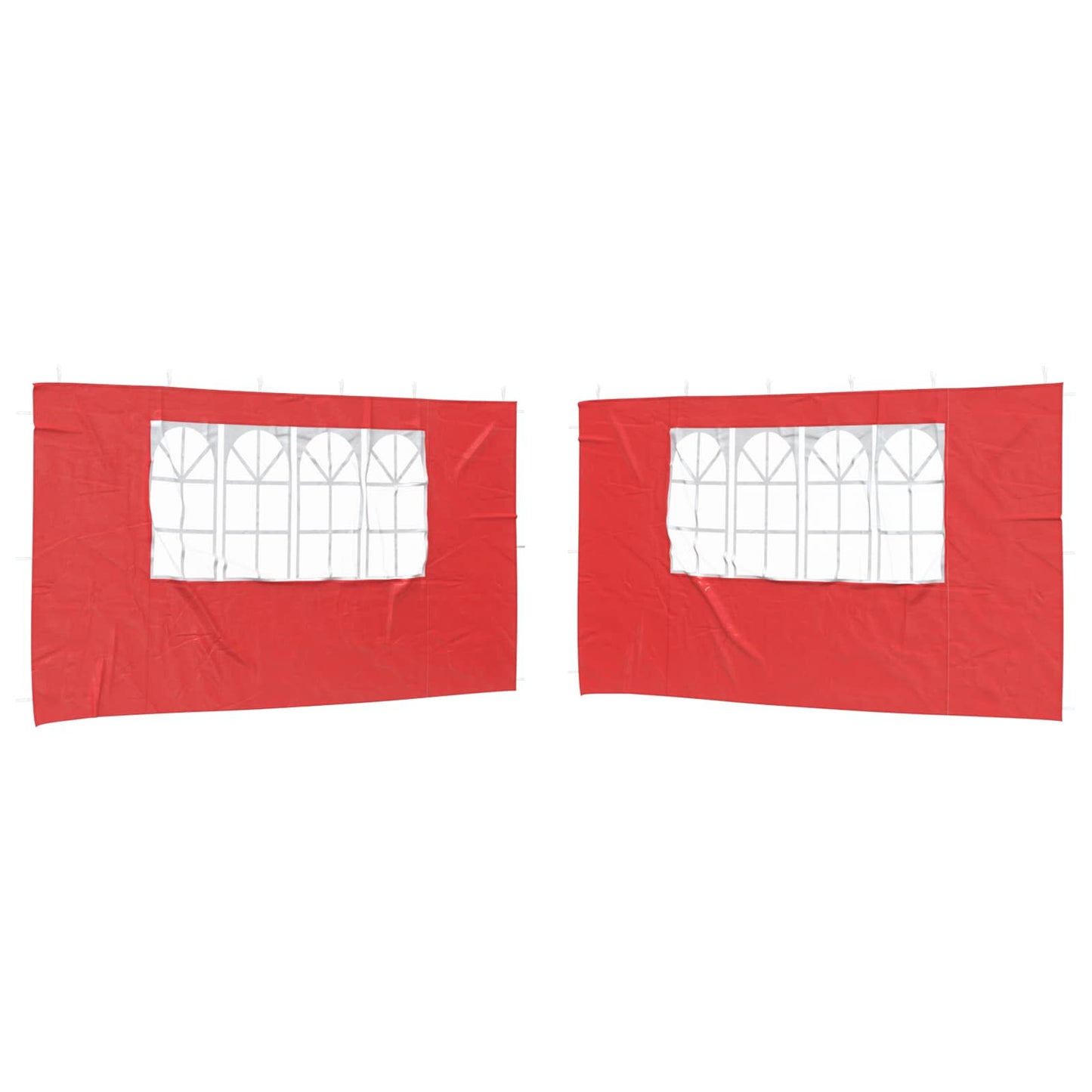 Parete per tenda da festa 2 pcs 400 x 195 cm Rosso PE e Acciaio | homemem39