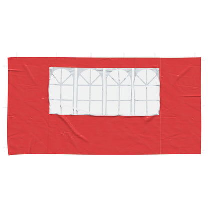 Parete per tenda da festa 2 pcs 400 x 195 cm Rosso PE e Acciaio | homemem39