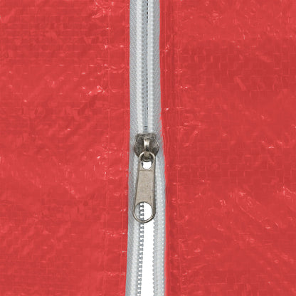 Parete per tenda da festa 2 pcs Rosso 400 x 195 cm PE e Acciaio
